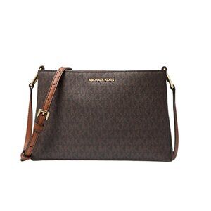 Michael Kors Trisha Medium Logo Crossbody Bag Brown